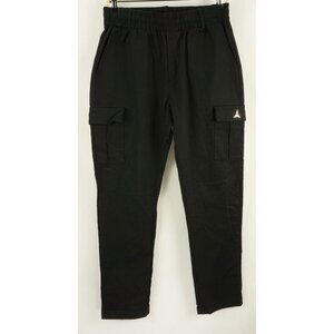 Maniere De Voir Women's Large 30 x 30 Black Gabardine Utility Canvas Cargo Pants